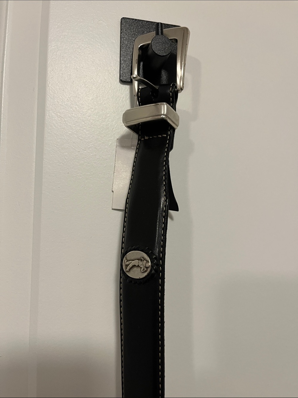 Brighton Black Leather Belt with Silver Buckle